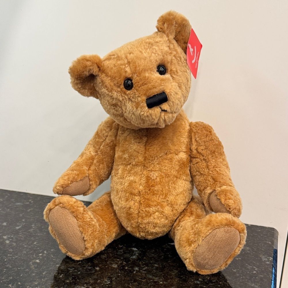 NWT Aurora Smithsonian Institution Curly Teddy Bear Plush Toy. Size 17”